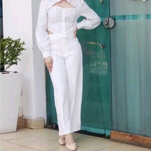 SHEIN white wide leg pants